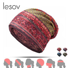 Load image into Gallery viewer, Ponytail Beanie Hat Lesov Multi Function Cotton Beanies Winter  For Women