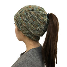 Load image into Gallery viewer, Ponytail Beanie Hat Winter Women Hat Ladies Girl Stretch Knit Hat