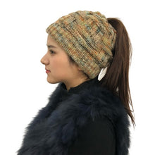Load image into Gallery viewer, Ponytail Beanie Hat Winter Women Hat Ladies Girl Stretch Knit Hat