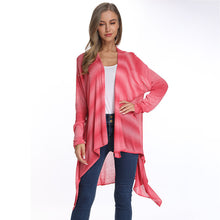 Load image into Gallery viewer, Oversized Sweater Women long Black Stripe cardigan Elegant Linen fabric Cardigan Sweater