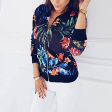 Load image into Gallery viewer, Floral Spring Jacket Plus Size Bomber Women's Long Sleeve Spring Ladies Tops
