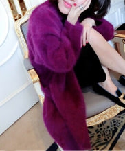 Load image into Gallery viewer, Lambs wool Coat Luxury Long Mink Cashmere Coat Women