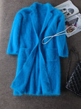 Load image into Gallery viewer, Lambs wool Coat Luxury Long Mink Cashmere Coat Women