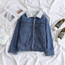 Load image into Gallery viewer, Winter/Spring Coat Spring Fur Jean Denim Jacket Women