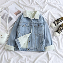 Load image into Gallery viewer, Winter/Spring Coat Spring Fur Jean Denim Jacket Women