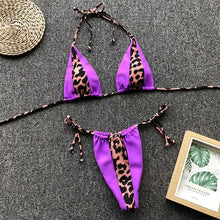 Load image into Gallery viewer, Padded Swimwear  Triangle leopard bikinis 2019