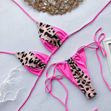 Load image into Gallery viewer, Padded Swimwear  Triangle leopard bikinis 2019