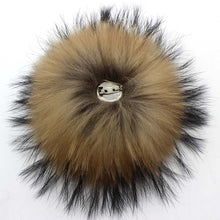Load image into Gallery viewer, Ponytail Beanie Hat  Real Raccoon Fur Pompoms Fur balls for knitted beanies