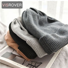 Load image into Gallery viewer, Ponytail Beanie Hat 6 colors unisex Autumn winter solid color real cashmere