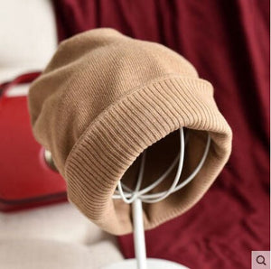 Ponytail Beanie Hat 6 colors unisex Autumn winter solid color real cashmere