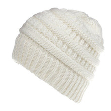 Load image into Gallery viewer, Ponytail Beanie Hat  Winter   Women Crochet Knit