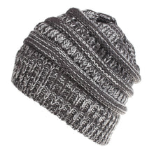 Load image into Gallery viewer, Ponytail Beanie Hat  Winter   Women Crochet Knit