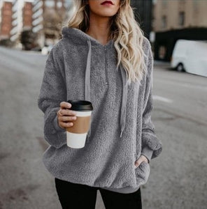 Oversized Sweater Warm Hooded Sweater Women Thick Pullovers