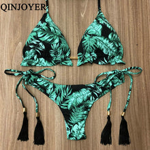 Load image into Gallery viewer, Padded Swimwear 2019 Sexy Halter Swimsuit Women Thong Micro Bikini String Padded