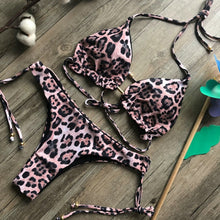 Load image into Gallery viewer, Padded Swimwear 2019 Sexy Halter Swimsuit Women Thong Micro Bikini String Padded