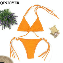 Load image into Gallery viewer, Padded Swimwear 2019 Sexy Halter Swimsuit Women Thong Micro Bikini String Padded