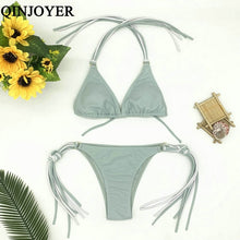 Load image into Gallery viewer, Padded Swimwear 2019 Sexy Halter Swimsuit Women Thong Micro Bikini String Padded