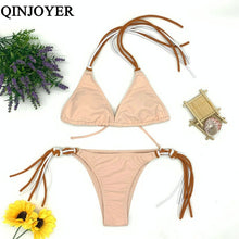Load image into Gallery viewer, Padded Swimwear 2019 Sexy Halter Swimsuit Women Thong Micro Bikini String Padded