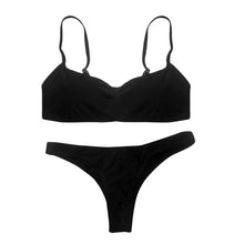 Load image into Gallery viewer, Padded Swimwear 2019 New Summer Women Solid Bikini Set Push-up