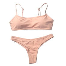 Load image into Gallery viewer, Padded Swimwear 2019 New Summer Women Solid Bikini Set Push-up