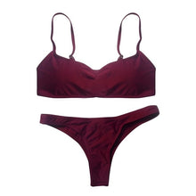 Load image into Gallery viewer, Padded Swimwear 2019 New Summer Women Solid Bikini Set Push-up