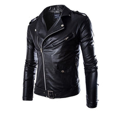 Load image into Gallery viewer, Leather Jackets Brand PU Leather Jacket Men Autumn Casual Zipper Mens Motorcycle