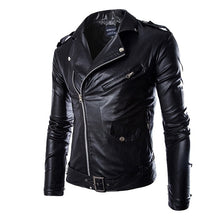 Load image into Gallery viewer, Leather Jackets Brand PU Leather Jacket Men Autumn Casual Zipper Mens Motorcycle