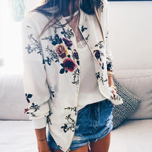 Load image into Gallery viewer, Floral Spring Jacket Floral Spring Women Bomber Jacket Plus Size S