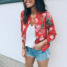 Load image into Gallery viewer, Floral Spring Jacket Floral Spring Women Bomber Jacket Plus Size S
