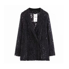 Load image into Gallery viewer, Floral Spring Jacket Black  Blazers 2019 Spring-Summer Ladies Chic Transparent