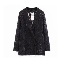 Load image into Gallery viewer, Floral Spring Jacket Black  Blazers 2019 Spring-Summer Ladies Chic Transparent