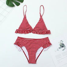 Load image into Gallery viewer, Padded Swimwear Plaid Sexy Women Bikini Set 2019 New Push Up Ruffles
