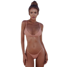 Load image into Gallery viewer, Padded Swimwear 2019 New Summer Women Solid Bikini Set Push-up