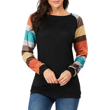 Load image into Gallery viewer, Color Block Top Fashion Autumn befree Women Casual Color Block Long Sleeve Pullover