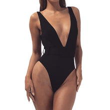 Load image into Gallery viewer, Padded Swimwear Sexy Women Jumpsuits 2019 Summer Solid V-neck Sleeveless