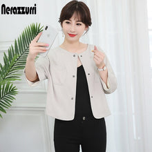 Load image into Gallery viewer, Lambs wool Coat Beige spring jacket women 2019 elegant casual plus size