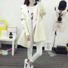 Load image into Gallery viewer, Lambs wool Coat cardigans women   autumn/winter warm thicken women wool coat