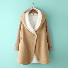Load image into Gallery viewer, Lambs wool Coat cardigans women   autumn/winter warm thicken women wool coat
