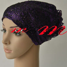 Load image into Gallery viewer, Ponytail Beanie Hat Newest Rose Design for Muslim Cap Beanie Skull