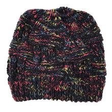 Load image into Gallery viewer, Ponytail Beanie Hat Colors Messy High Bun Ponytail Stretchy Knitted