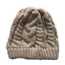 Load image into Gallery viewer, Ponytail Beanie Hat New Women Ponytail Stretch Knitled Crochet