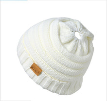 Load image into Gallery viewer, Ponytail Beanie Hat 2019 New Style Children Ponytail Beanie Crochet Knitted Winter
