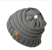 Load image into Gallery viewer, Ponytail Beanie Hat 2019 New Style Children Ponytail Beanie Crochet Knitted Winter