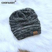 Load image into Gallery viewer, Ponytail Beanie Hat   Casual Patchwork Winter Soft Warm Knitted Hat