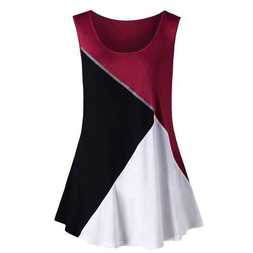 Color Block Top 2019 Summer Women Tshirt Female Dry Quick Loose Vest Singlet