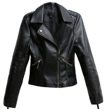 Load image into Gallery viewer, Leather Jackets  Black Women Cool Slim Short Motorcycle